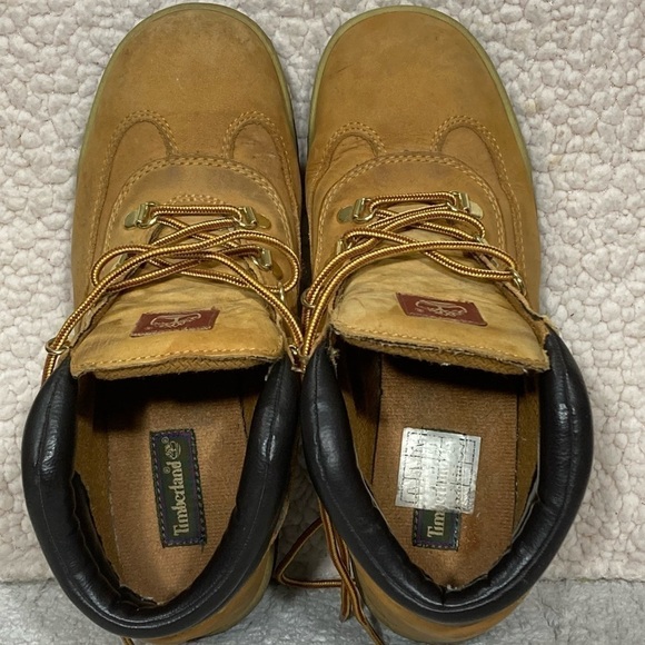 TIMBERLAND Youth 15990 Wheat Nubuck Field Mid Tie Euro Hiker Boots - Sz US 6 - Picture 5 of 12